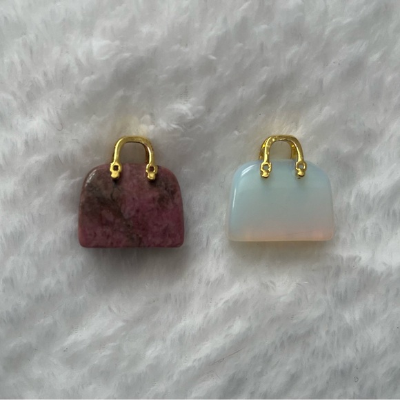 Stone purse pendant charm - Picture 2 of 5